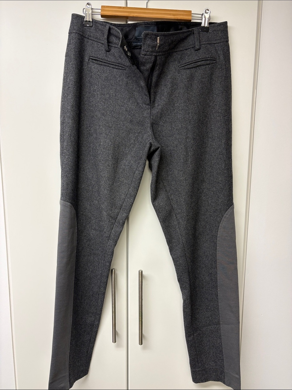Women's Charcoal Gray Ponte Riding-Style Pants